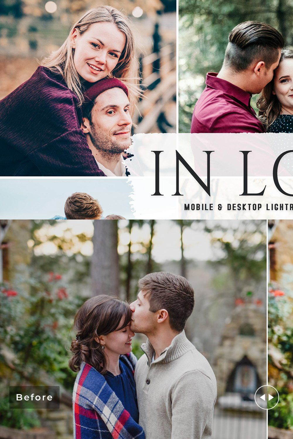 In Love Pro Lightroom Presets pinterest preview image.