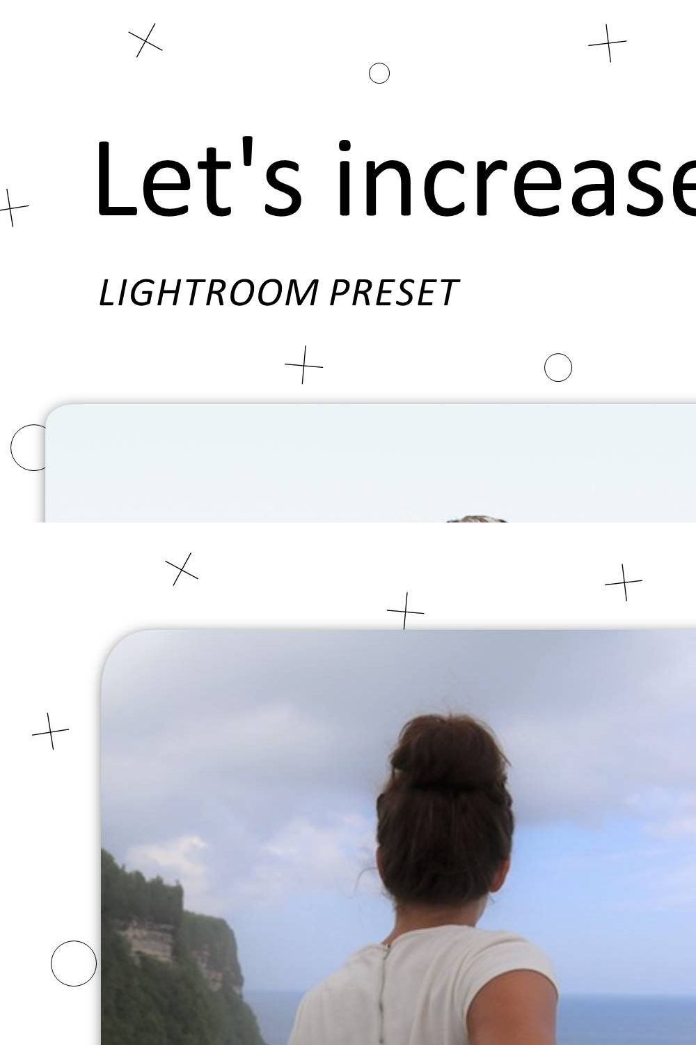 Increase Lighting - Lightroom Preset pinterest preview image.