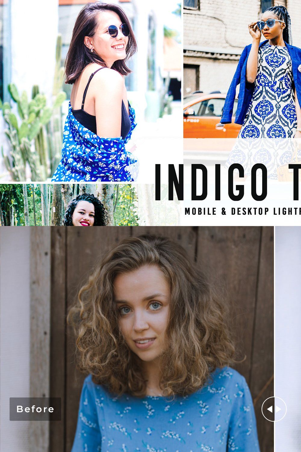 Indigo Tones Pro Lightroom Presets pinterest preview image.