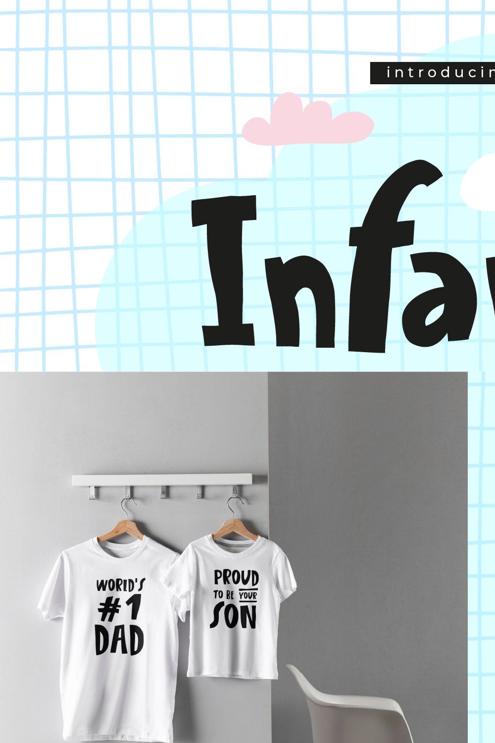 INFANTIL | Cute hand drawn font pinterest preview image.