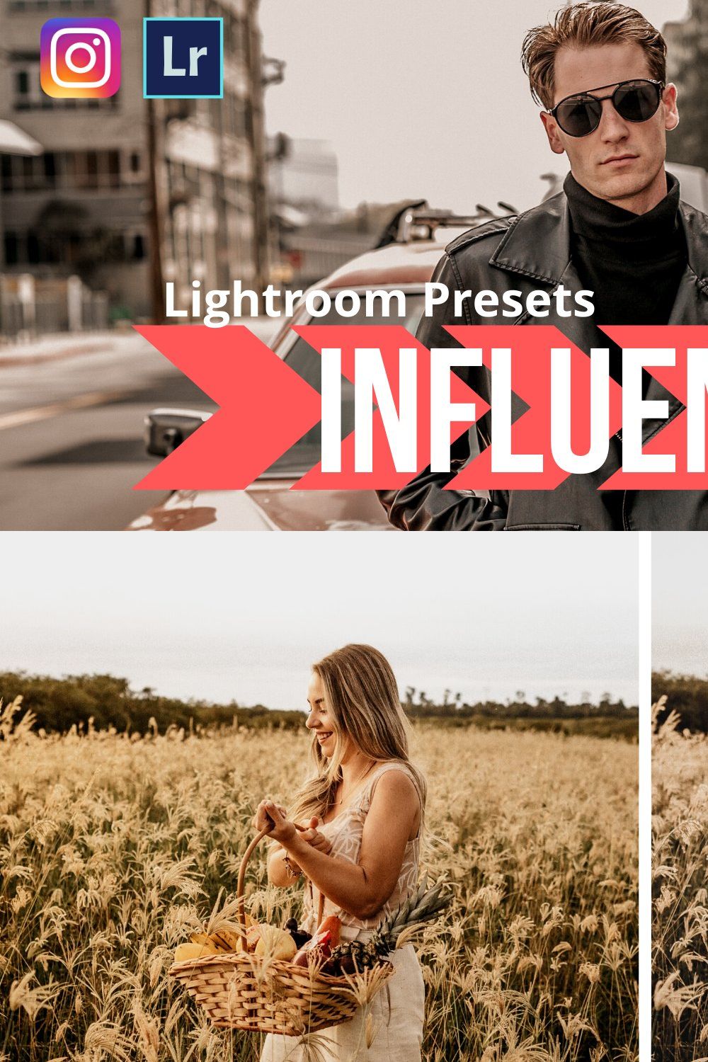 Influencer Lightroom Presets Bundle pinterest preview image.