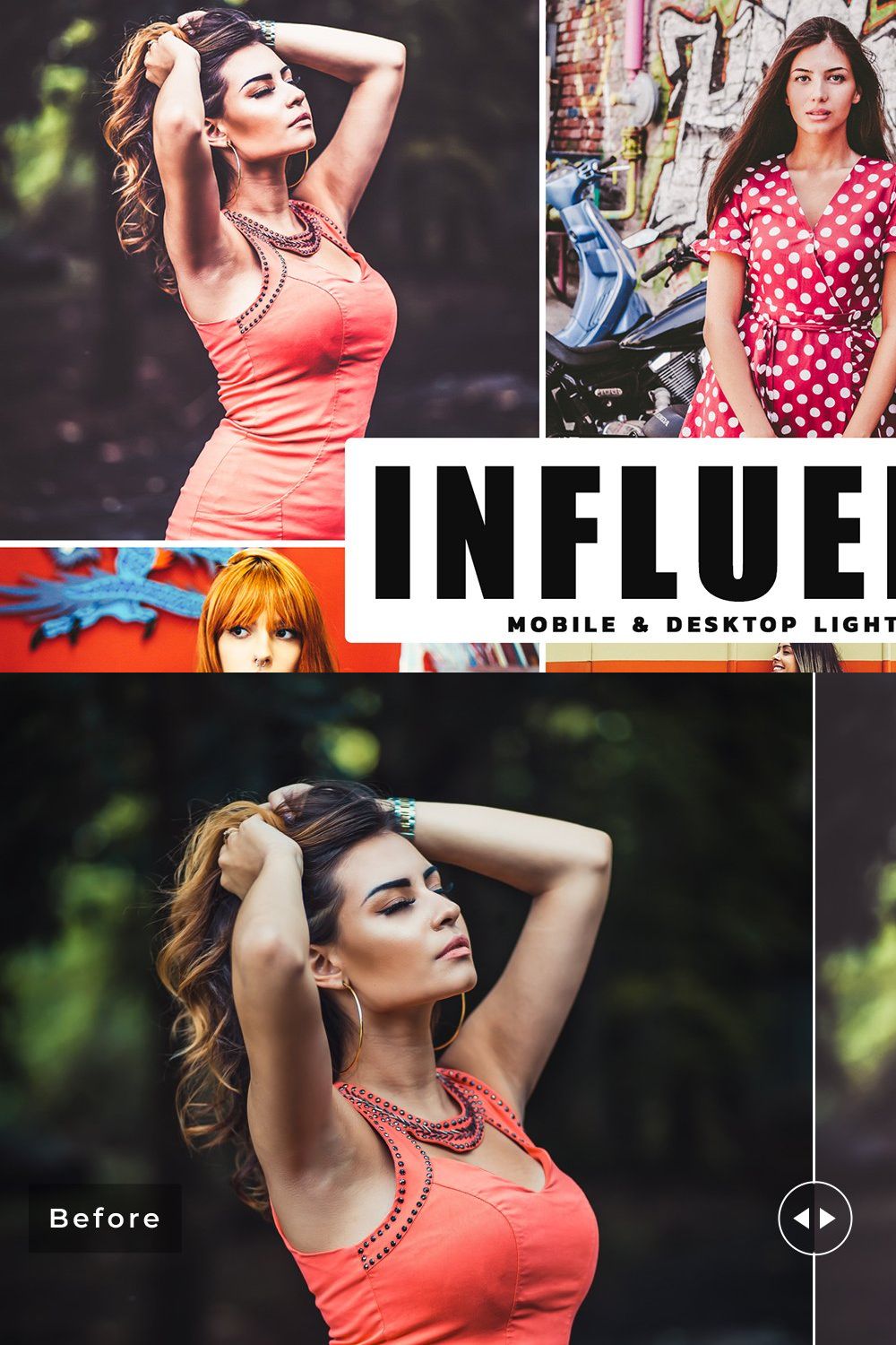 Influencer Lightroom Presets Pack pinterest preview image.