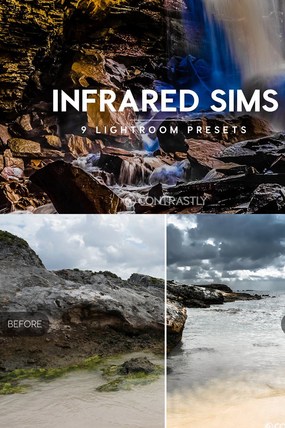 Infrared Sims Lightroom Presets pinterest preview image.