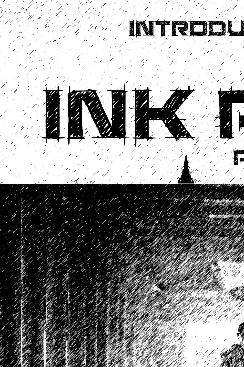 Ink Pen Photoshop Action pinterest preview image.