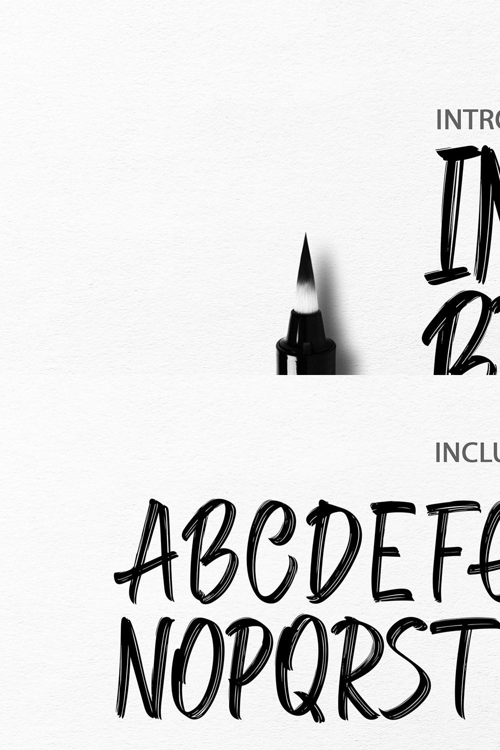 InkBrushFont. Hand drawn font. pinterest preview image.