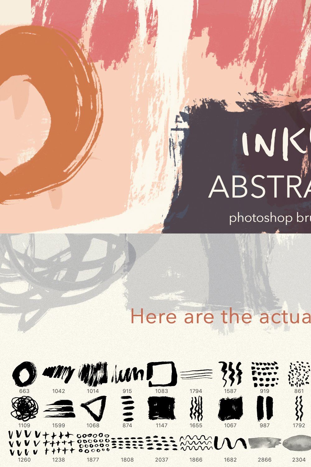 Inky Abstract Photoshop Brushes pinterest preview image.