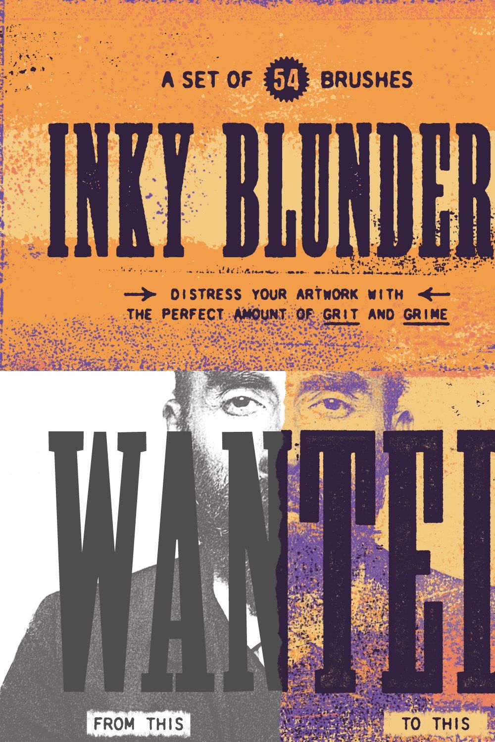 Inky Blunders | Distressing Brushes pinterest preview image.