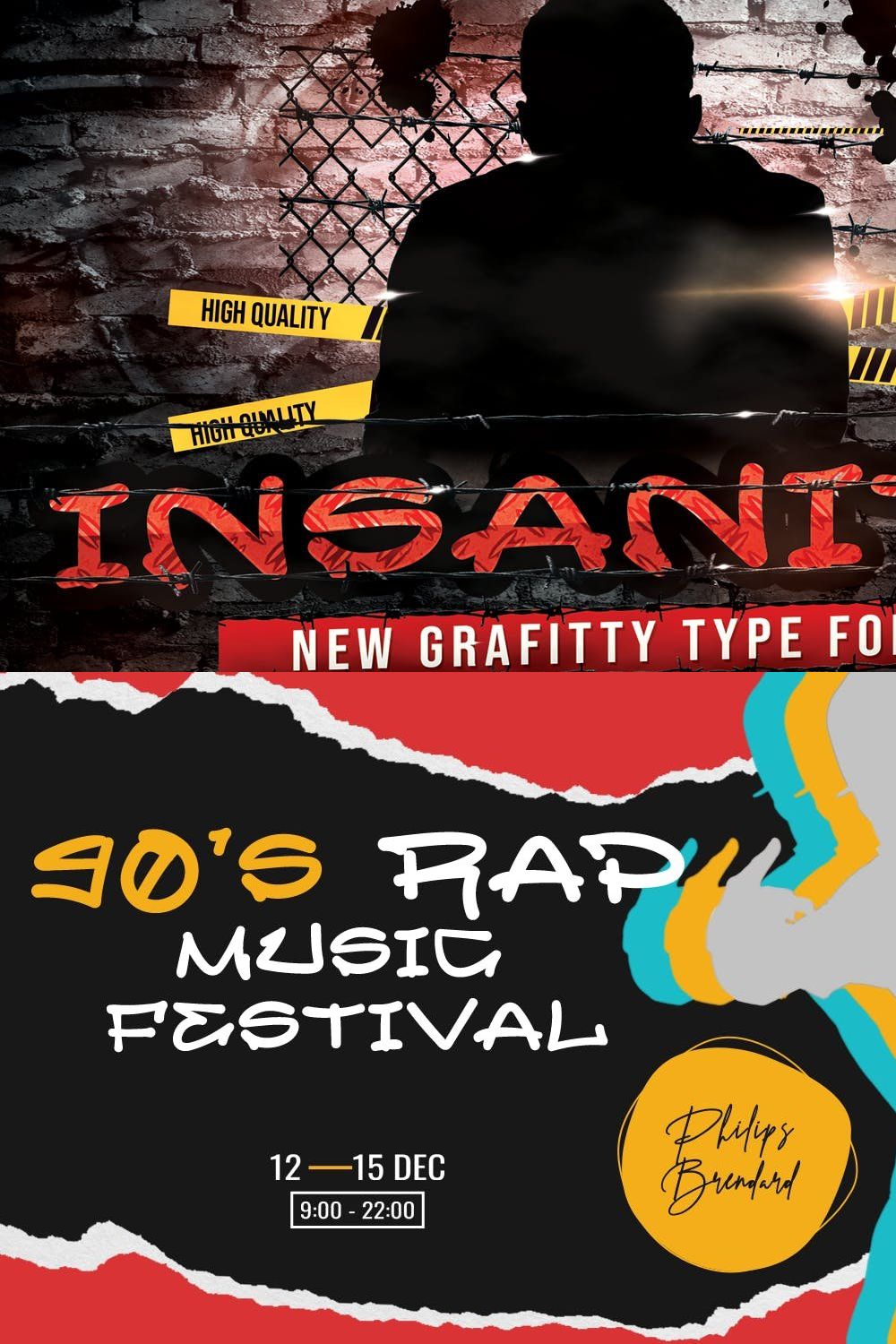 INSANITY - Graffiti Font pinterest preview image.