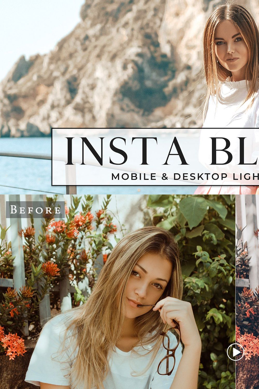 Insta Blogger Lightroom Presets pinterest preview image.