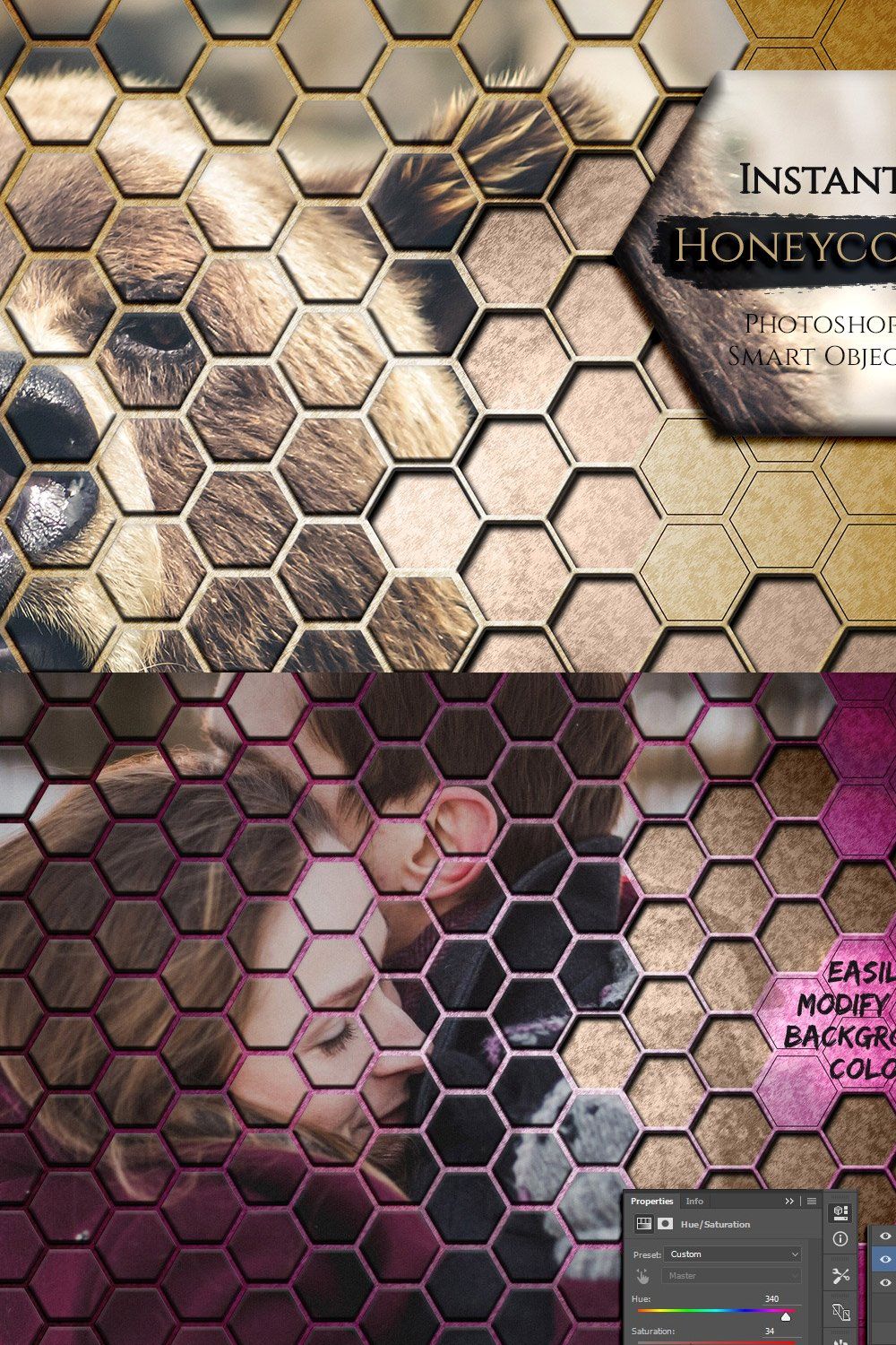 Instant Honeycomb pinterest preview image.