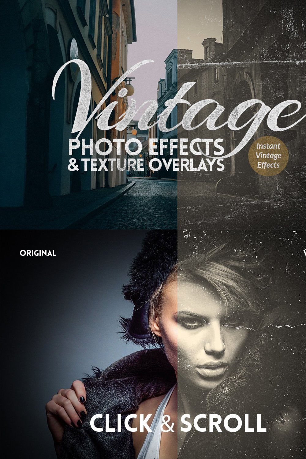 Instant Vintage Photo Effects pinterest preview image.