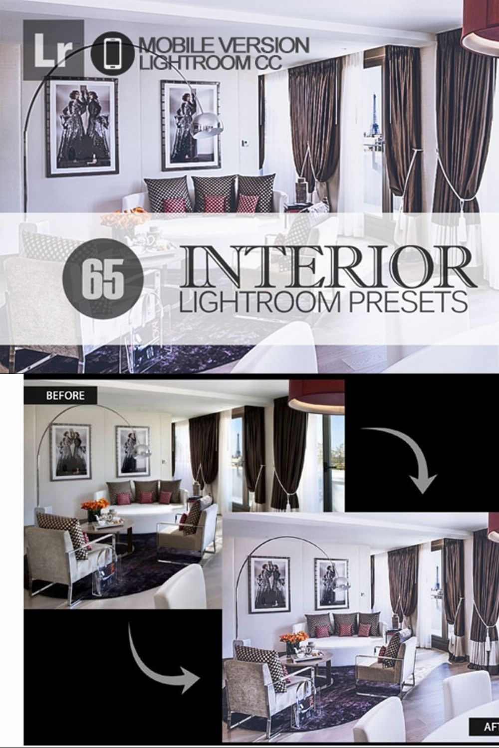 Interior Lightroom Mobile Presets pinterest preview image.