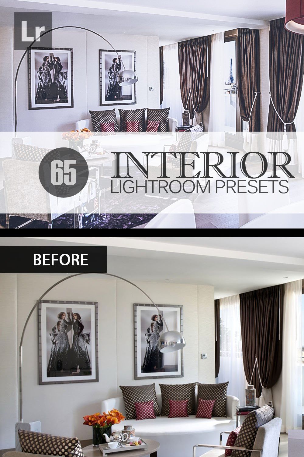 Interior Lightroom Presets bundle pinterest preview image.