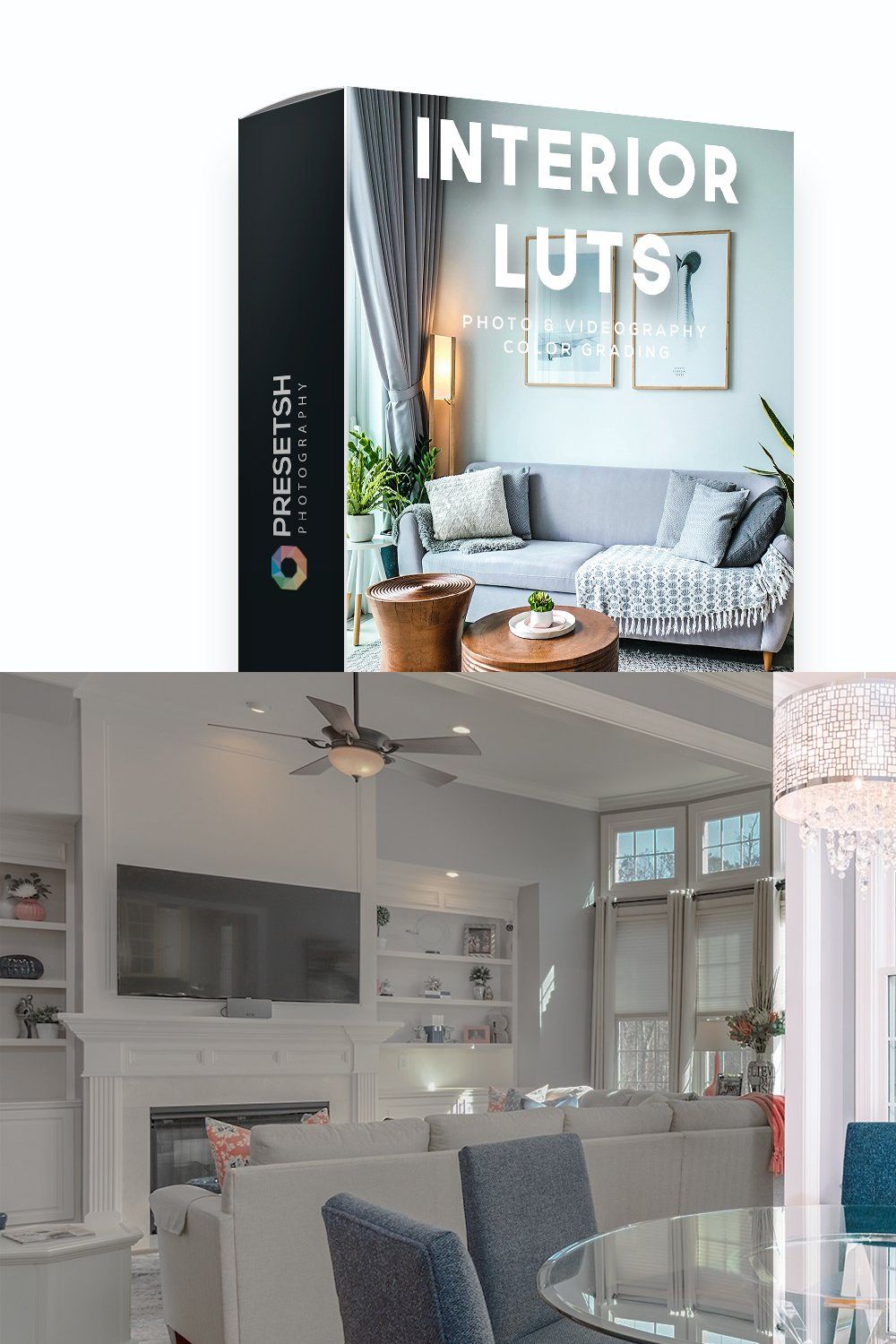 Interior LUTs for Color Grading pinterest preview image.