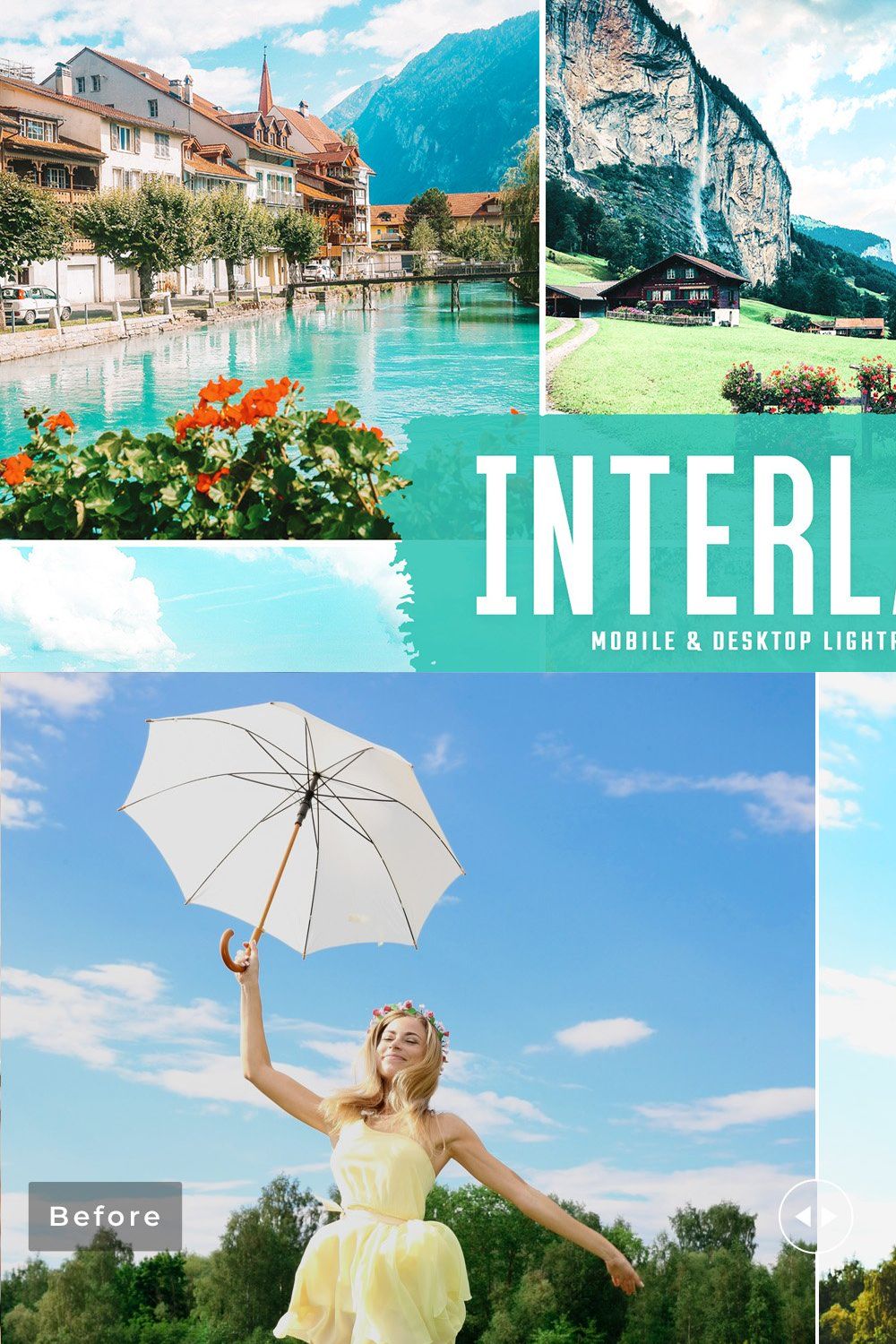 Interlaken Pro Lightroom Presets pinterest preview image.