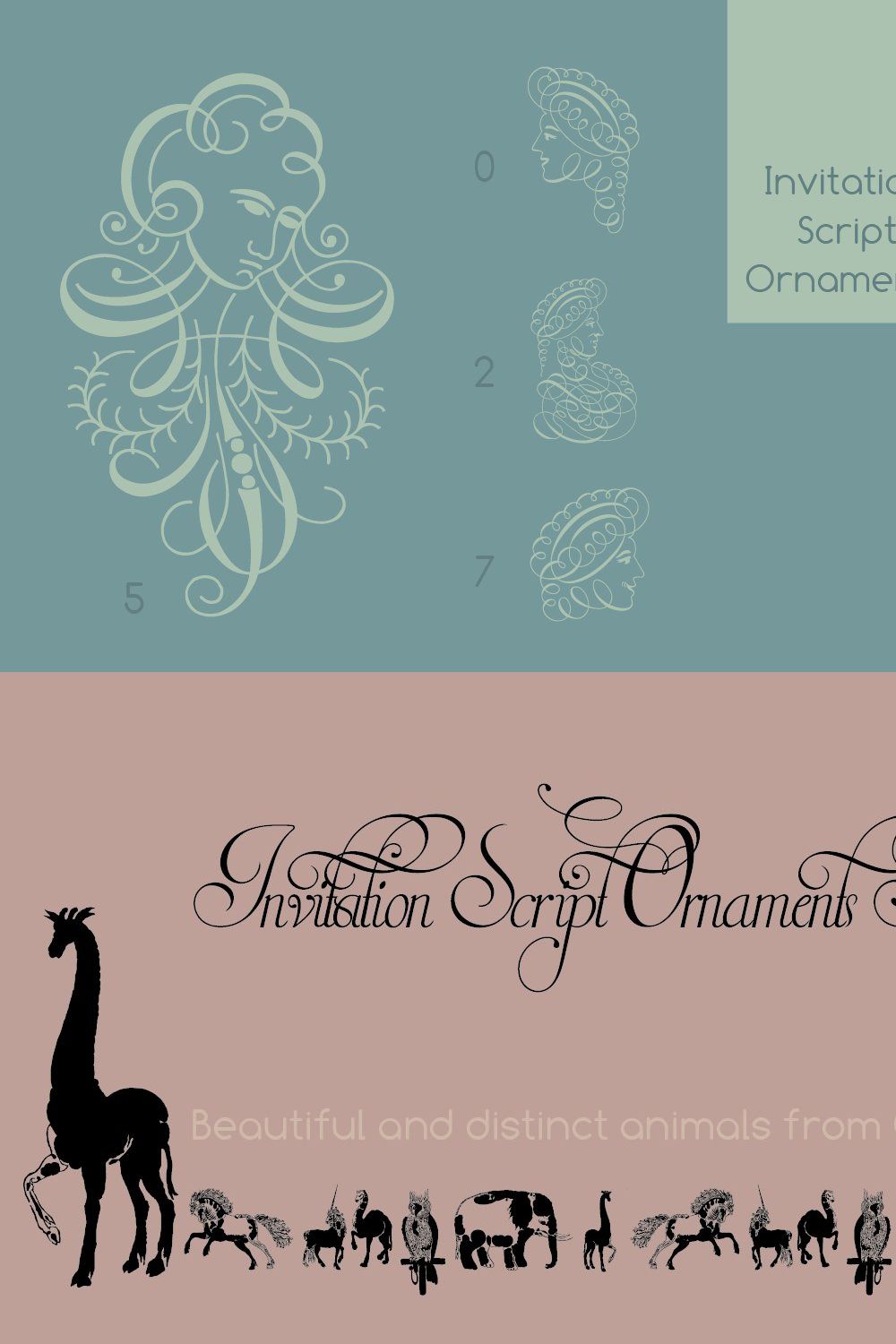 Invitation Script Ornaments Pack pinterest preview image.