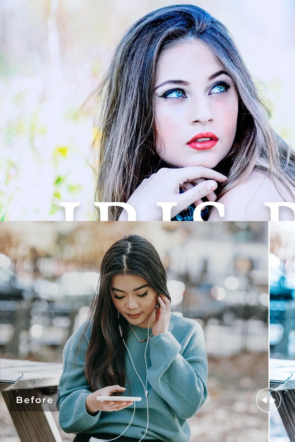 Iris Blue Pro Lightroom Presets pinterest preview image.