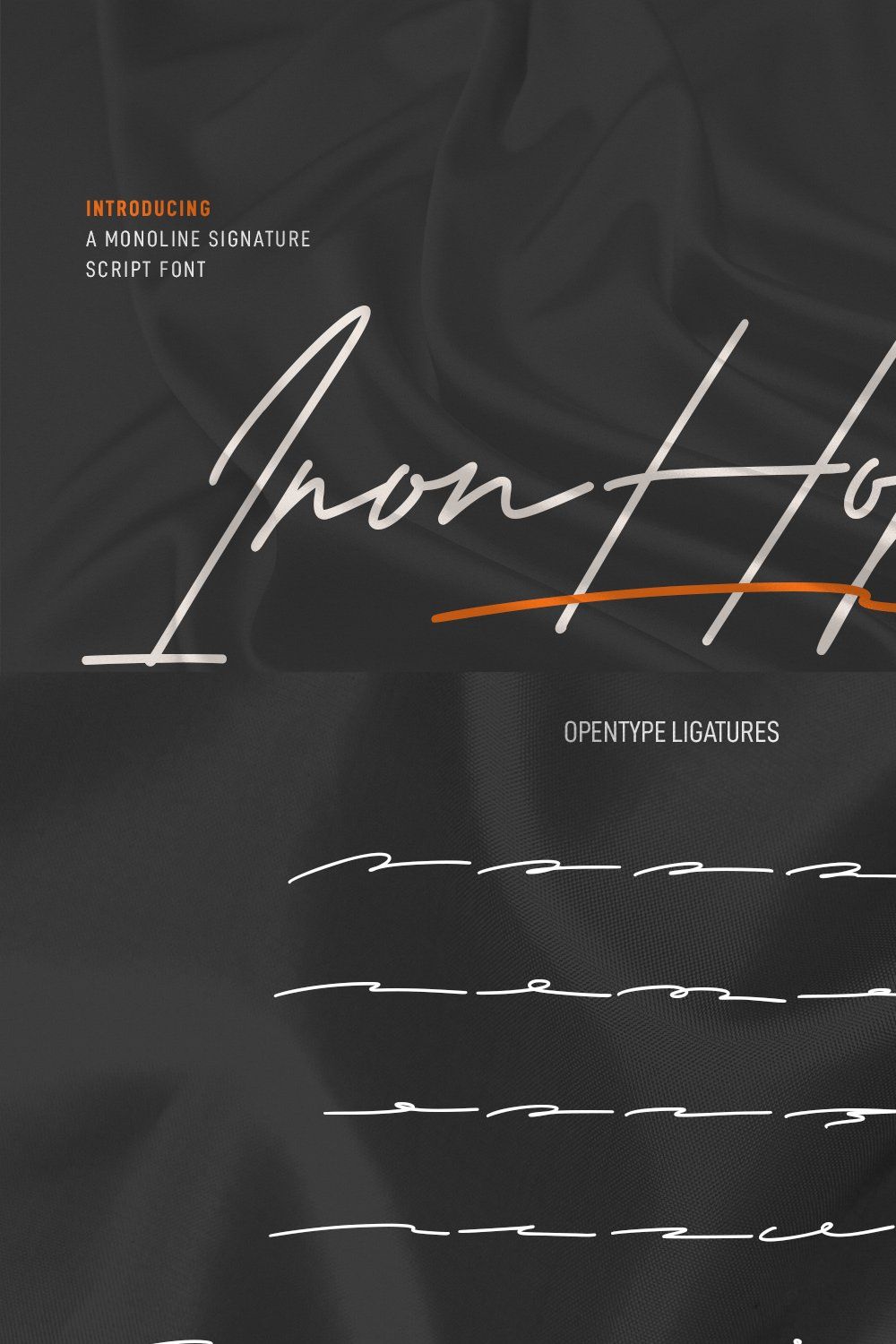 Ironhopes Monoline Signature Script pinterest preview image.