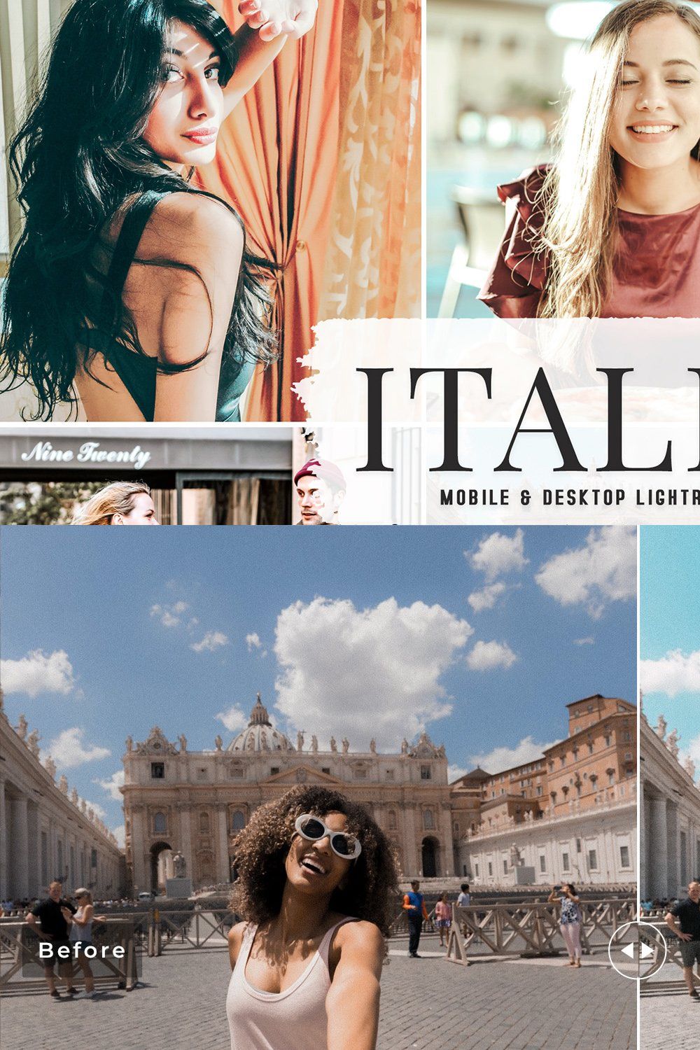 Italian Pro Lightroom Presets pinterest preview image.