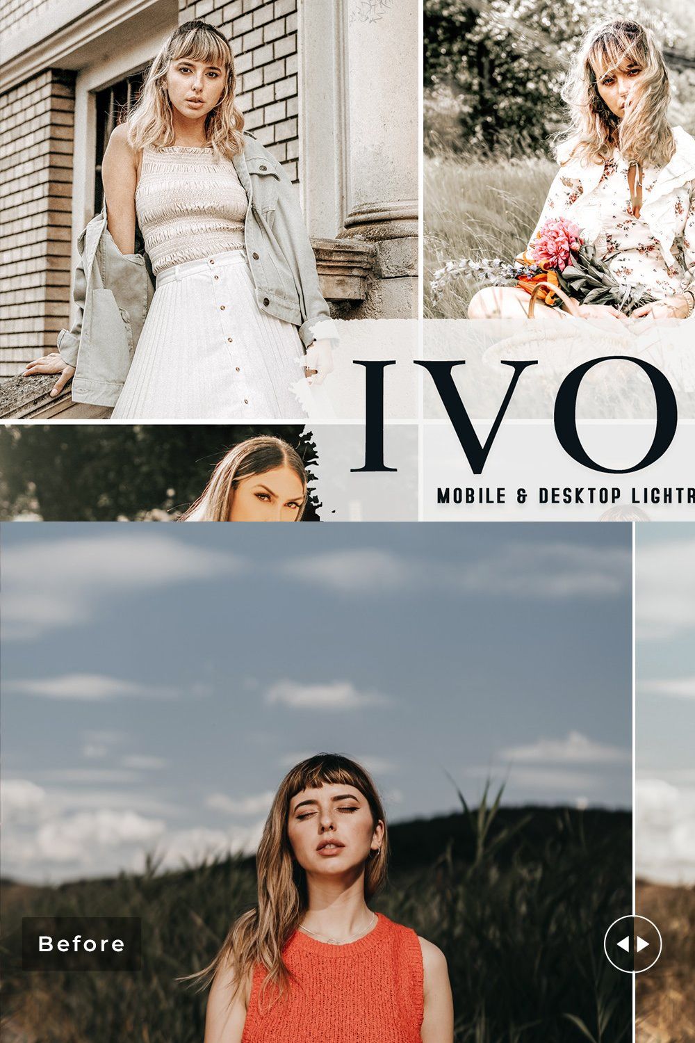 Ivory Pro Lightroom Presets pinterest preview image.