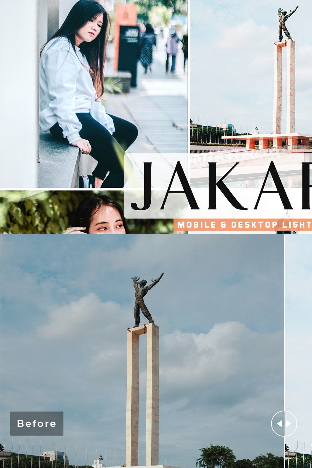 Jakarta Pro Lightroom Presets pinterest preview image.