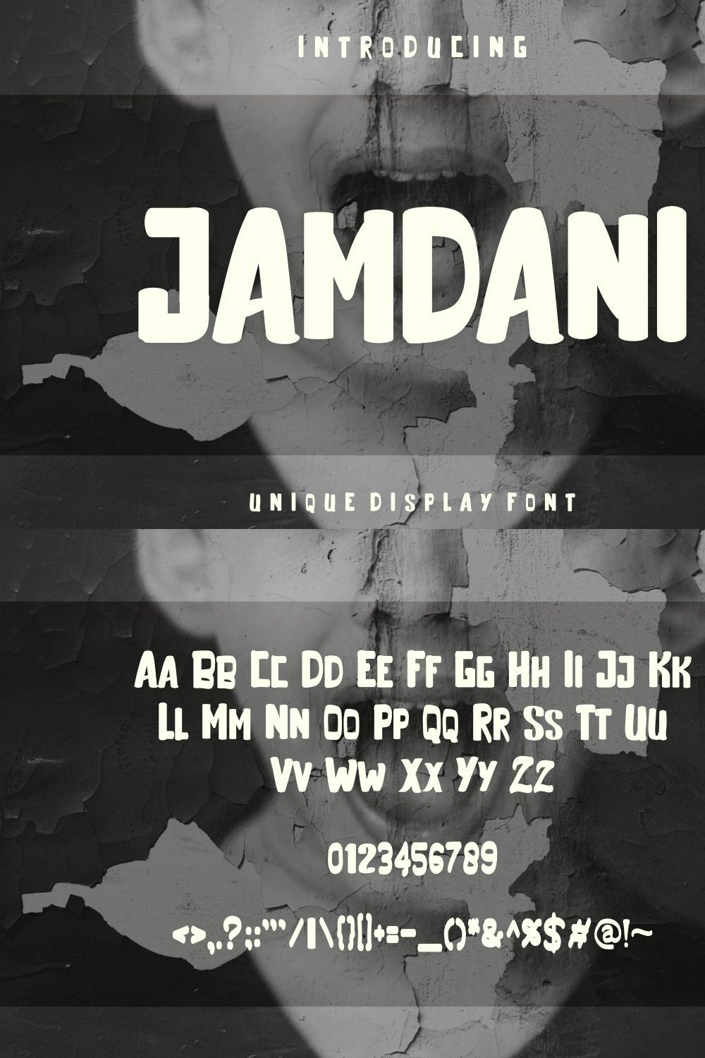 Jamdani Font pinterest preview image.