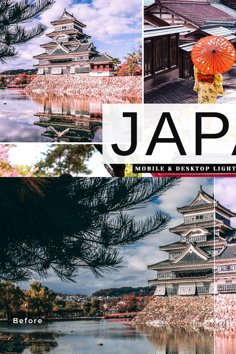 Japan Pro Lightroom Presets pinterest preview image.