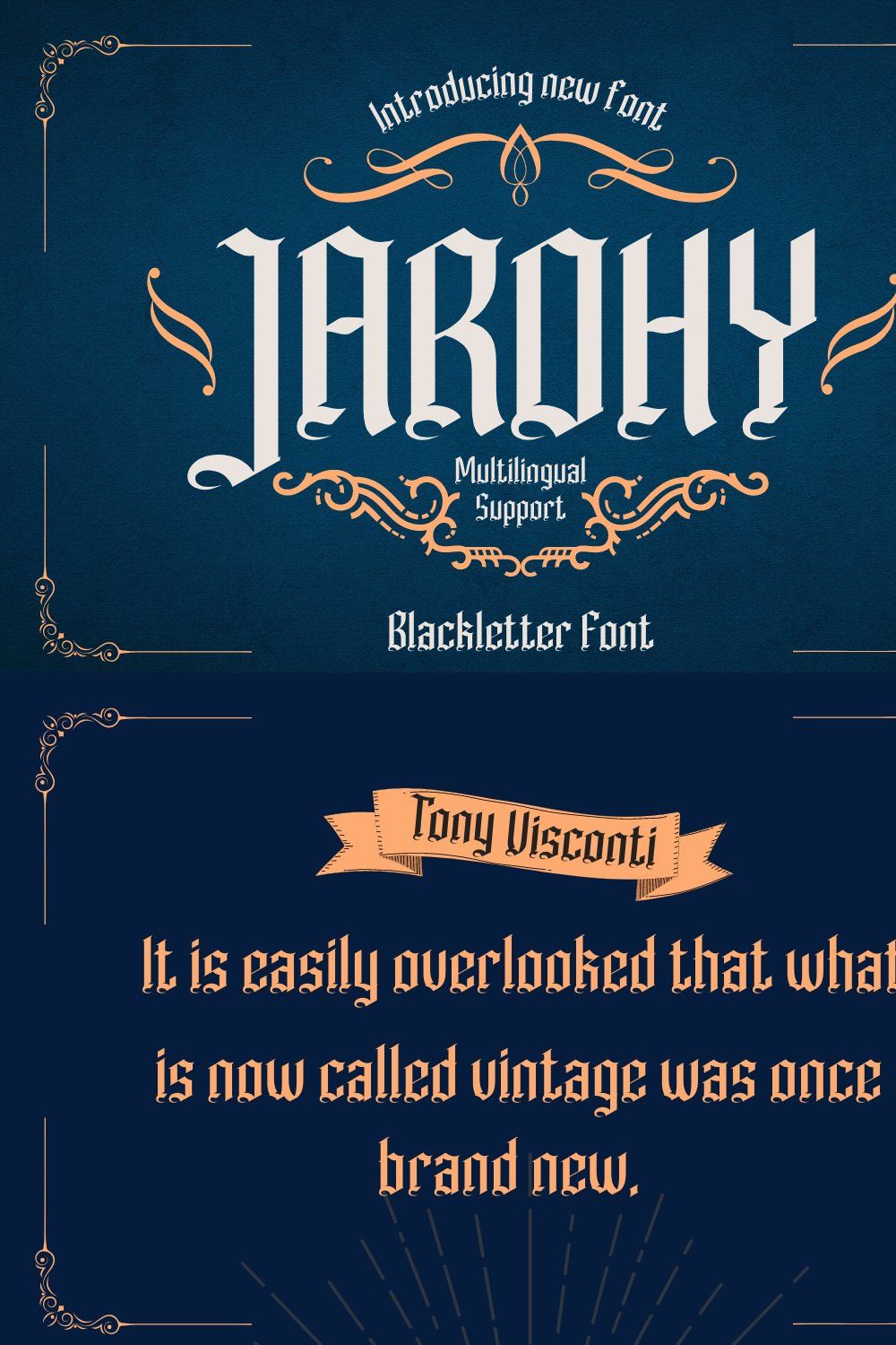 JAROHY – Blackletter Font pinterest preview image.