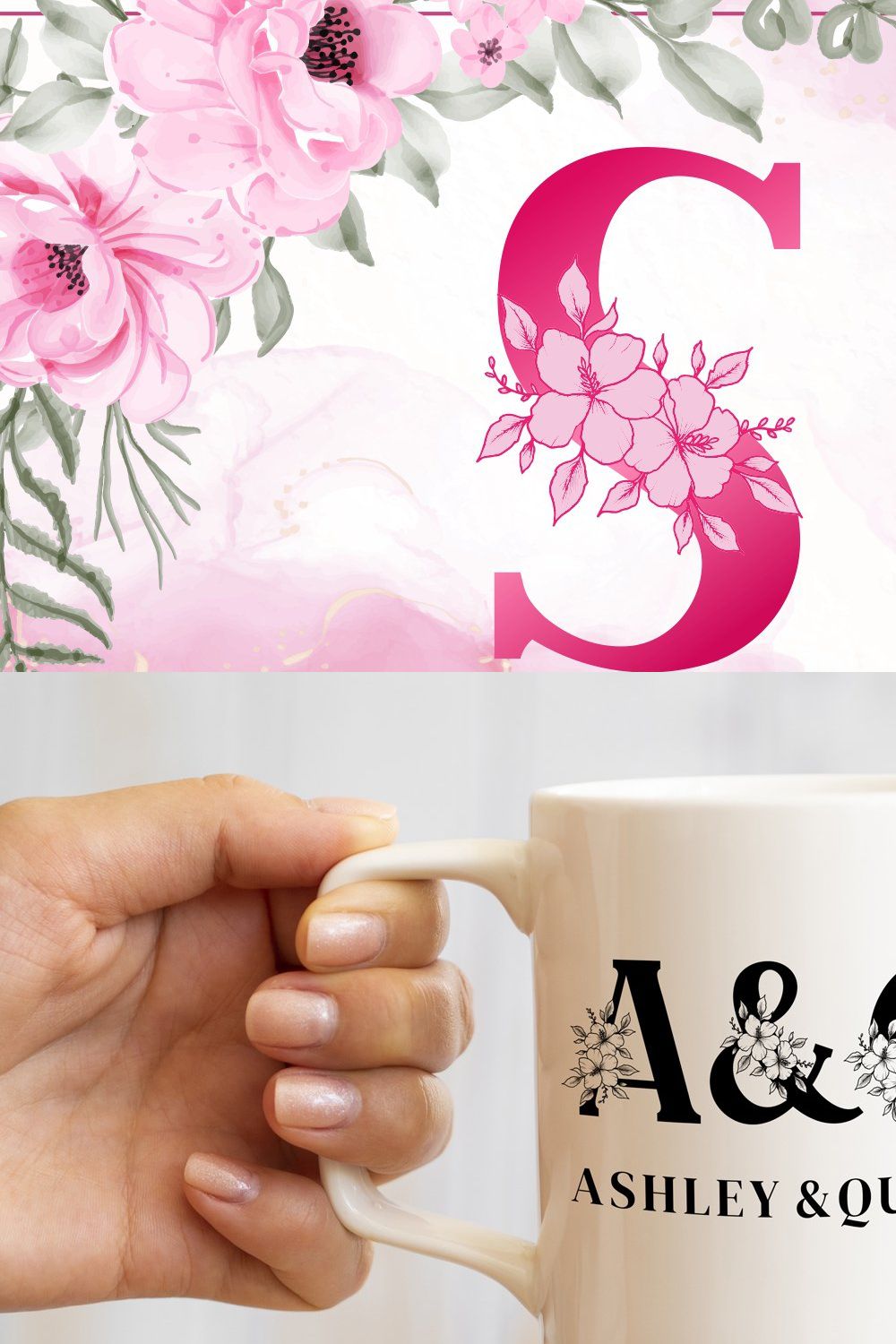 Jasmine Monogram pinterest preview image.