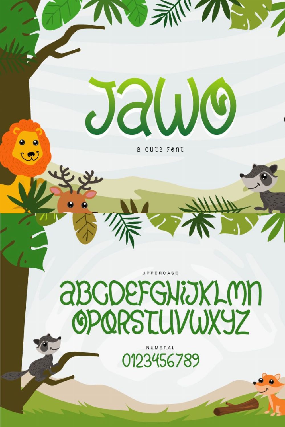 Jawo | display kids font pinterest preview image.