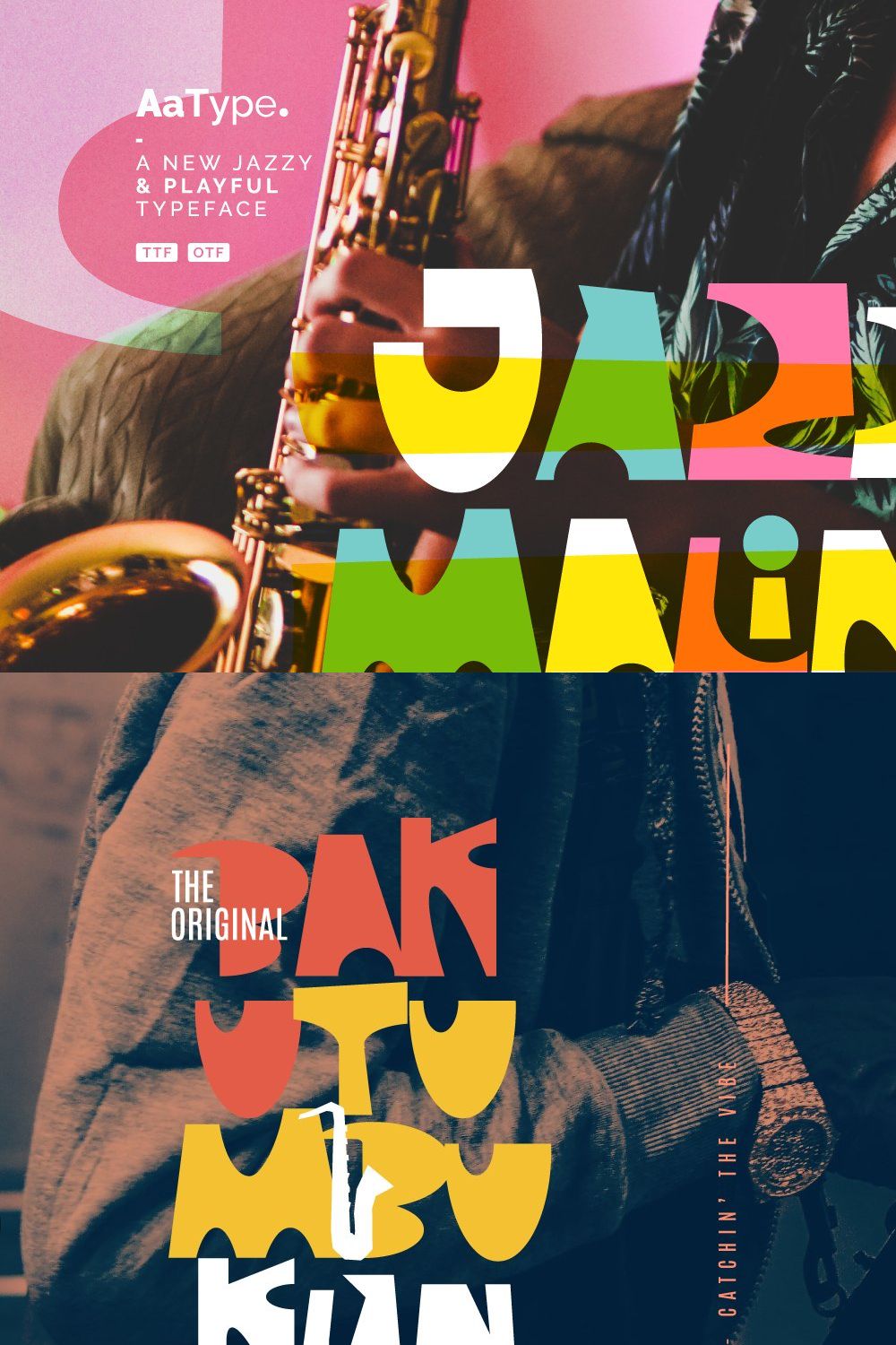 Jazz Malino Playful Font pinterest preview image.