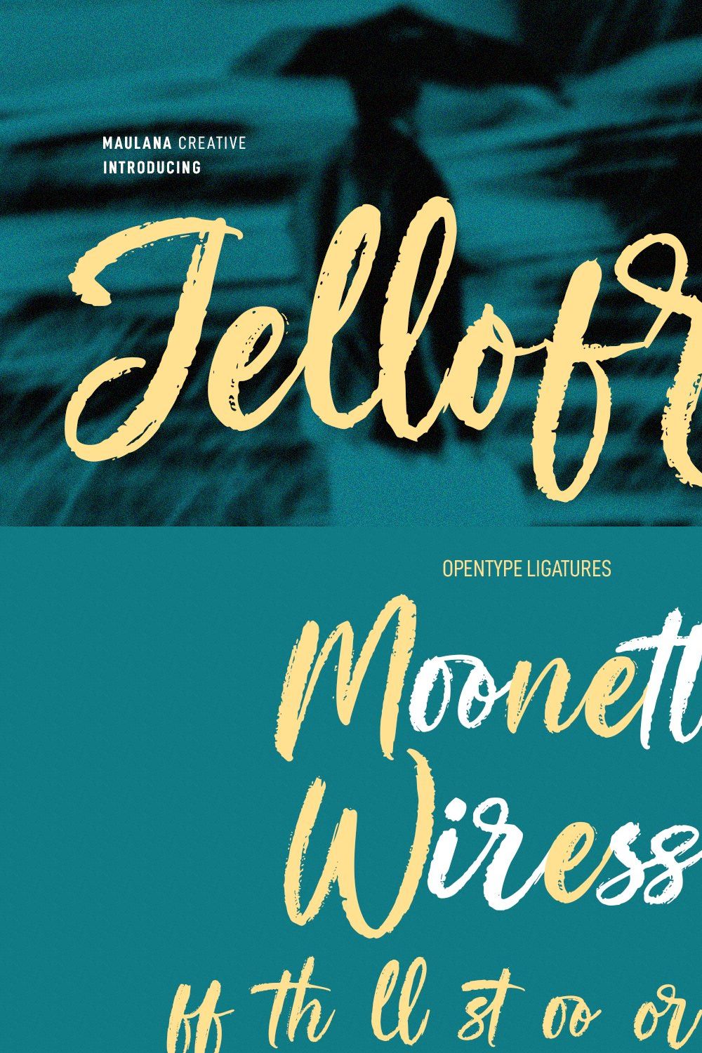 Jellofries Brush Script Font pinterest preview image.