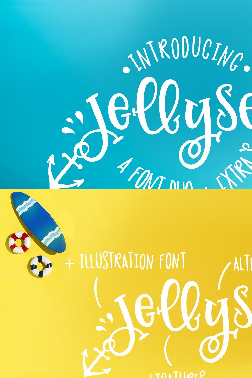 Jellysea - Font Duo + Summer Doodles pinterest preview image.