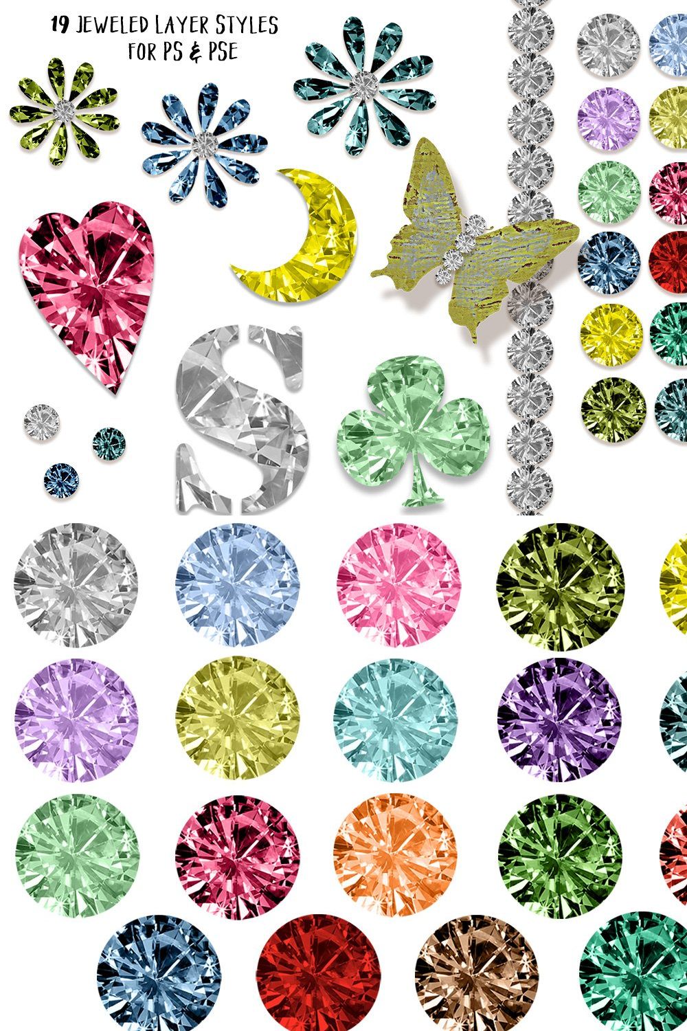 Jeweled Layer Styles pinterest preview image.
