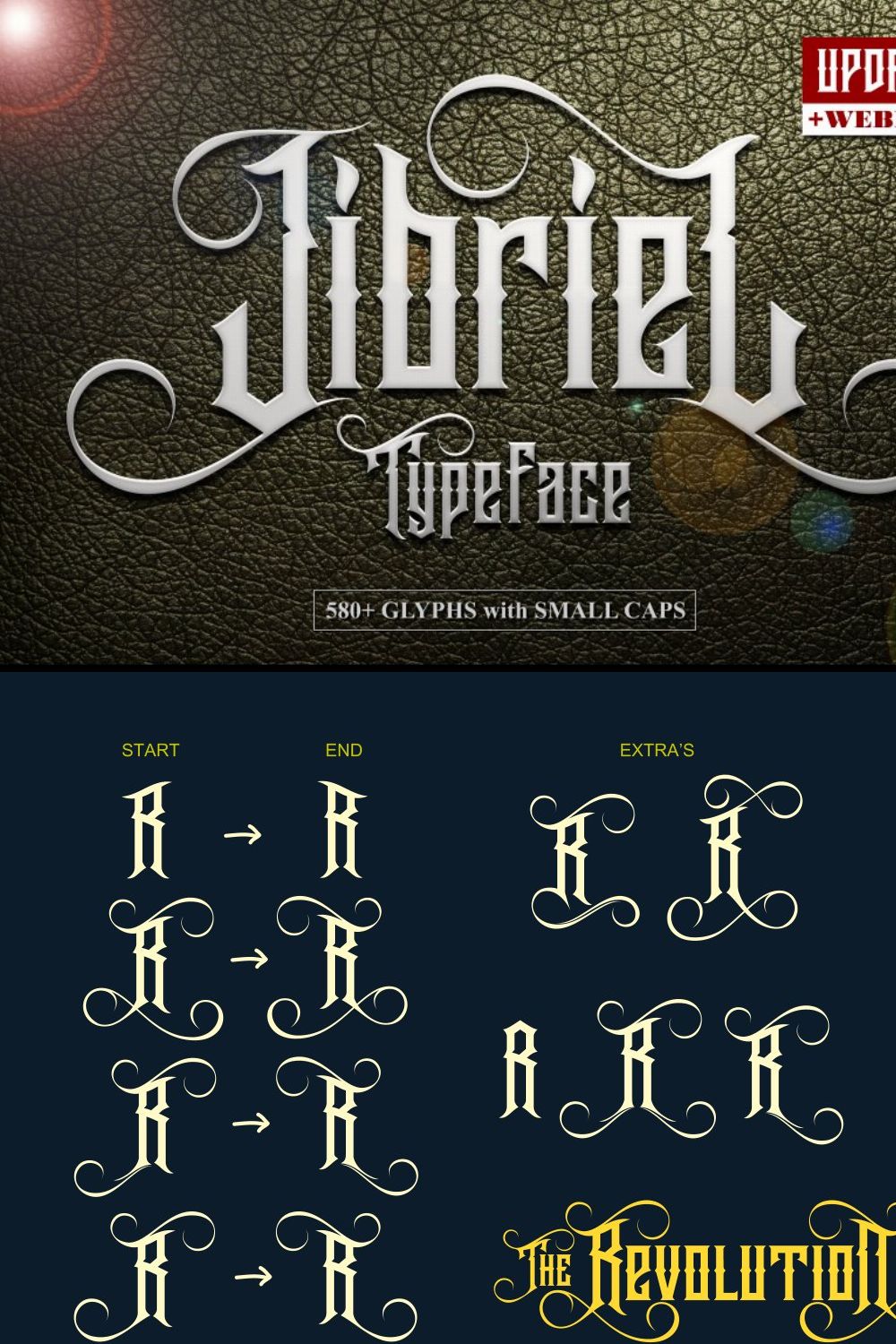 Jibriel Typeface pinterest preview image.