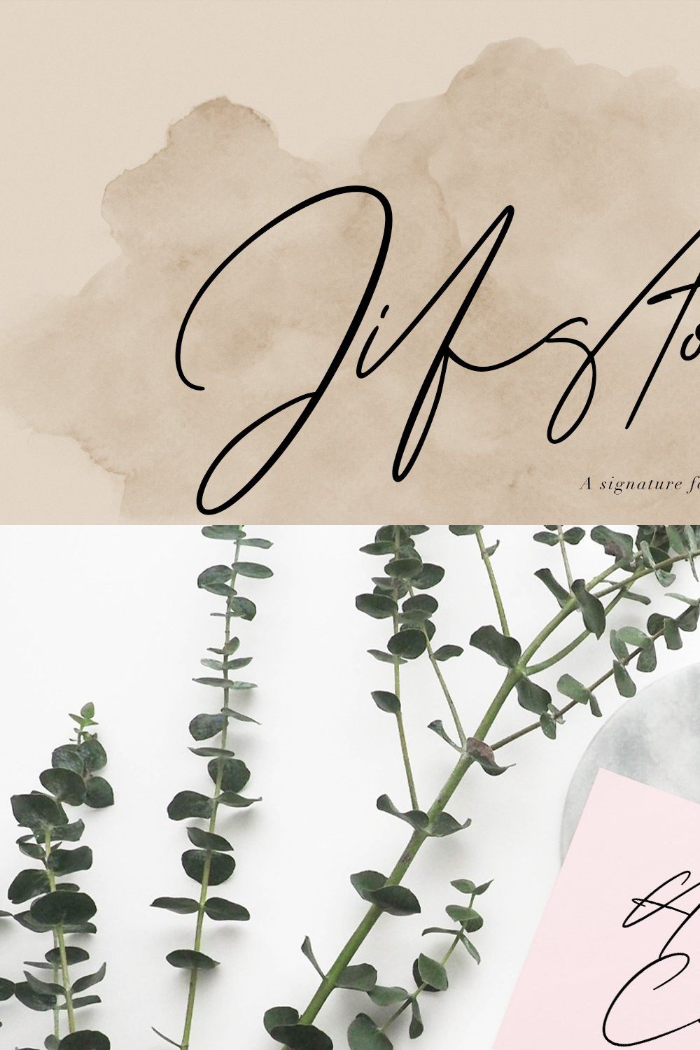 Jifstone Signature Handmade Font pinterest preview image.