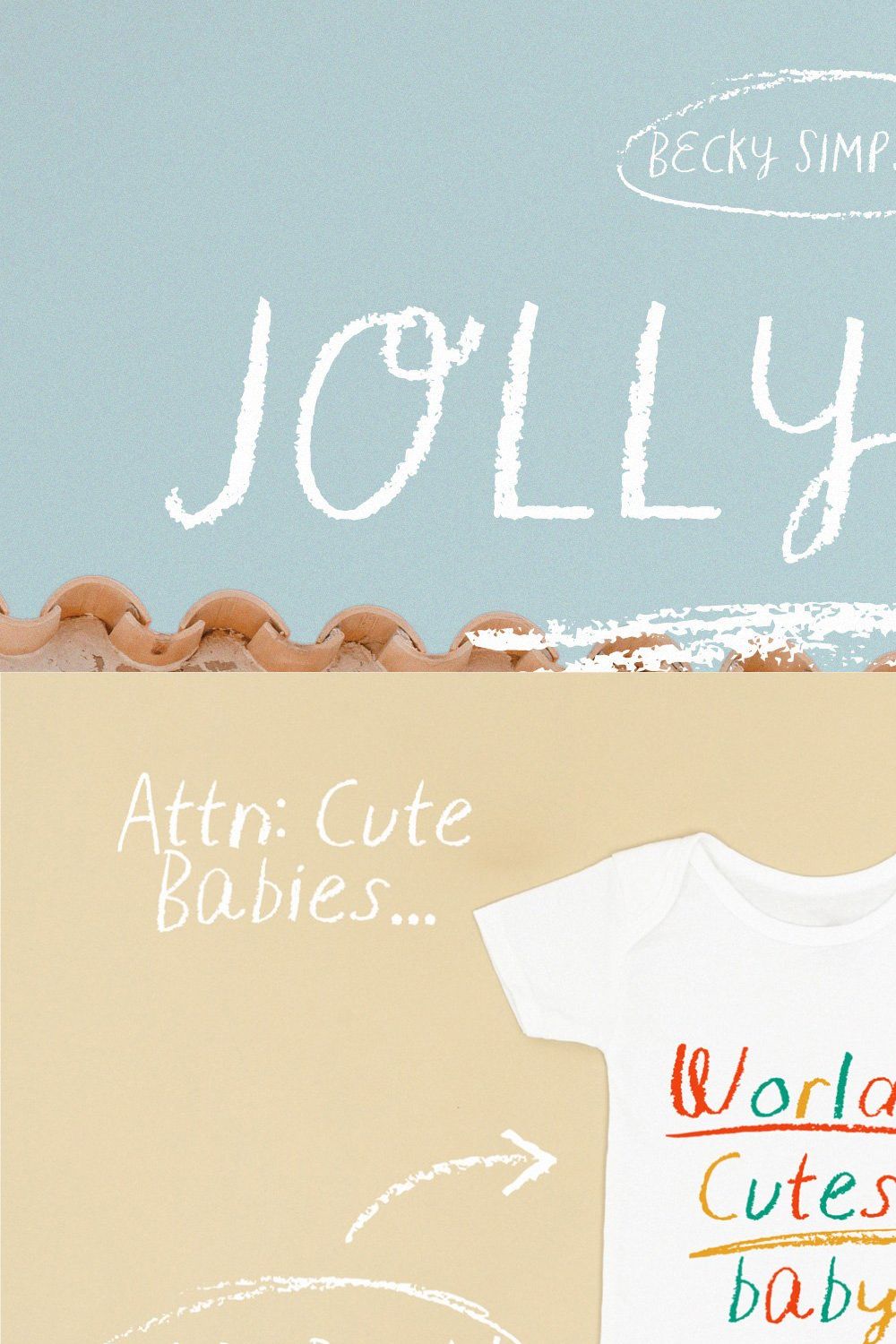 Jolly Jan • Crayon Handlettered Font pinterest preview image.
