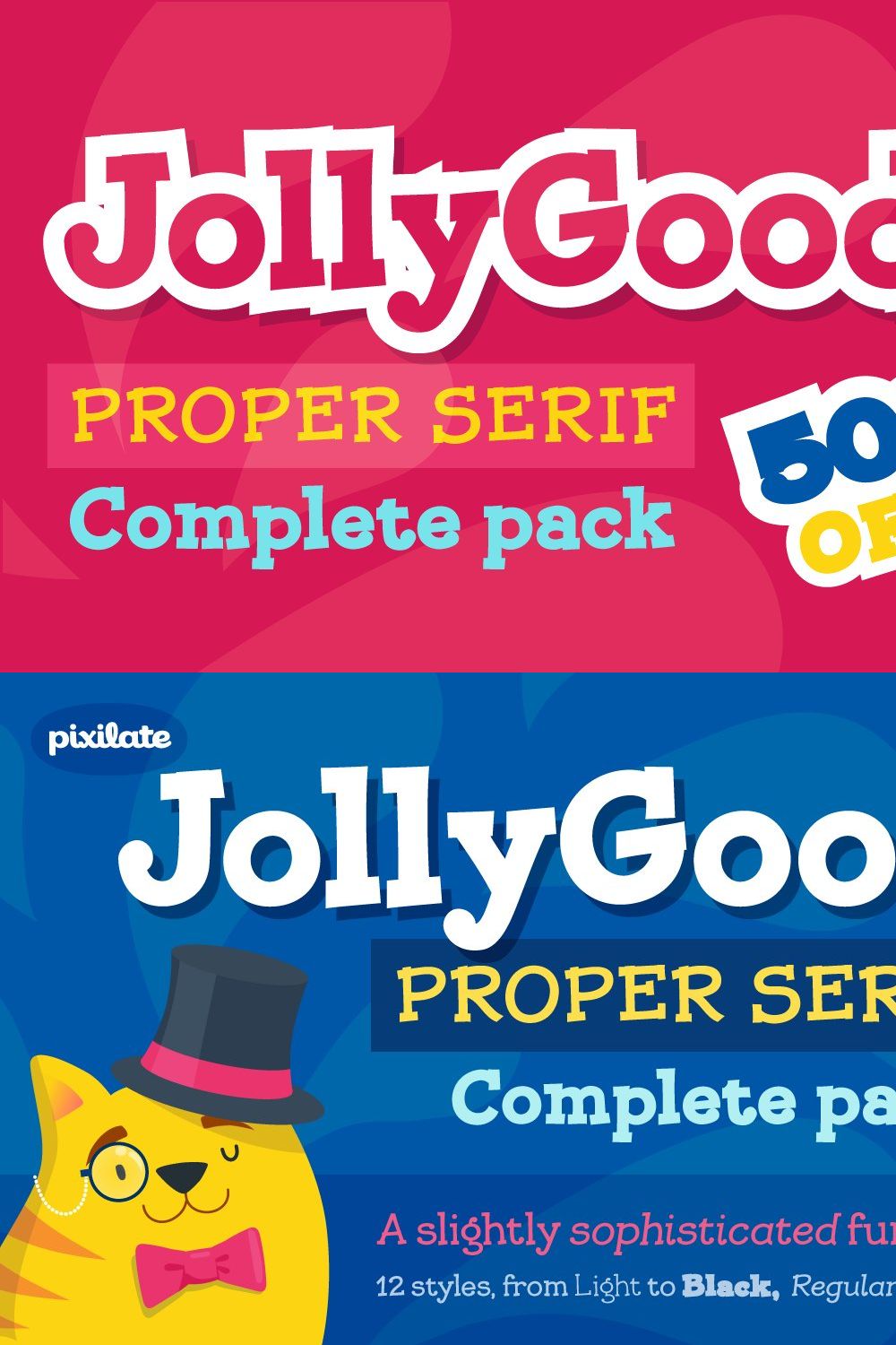 JollyGood Proper Serif pinterest preview image.