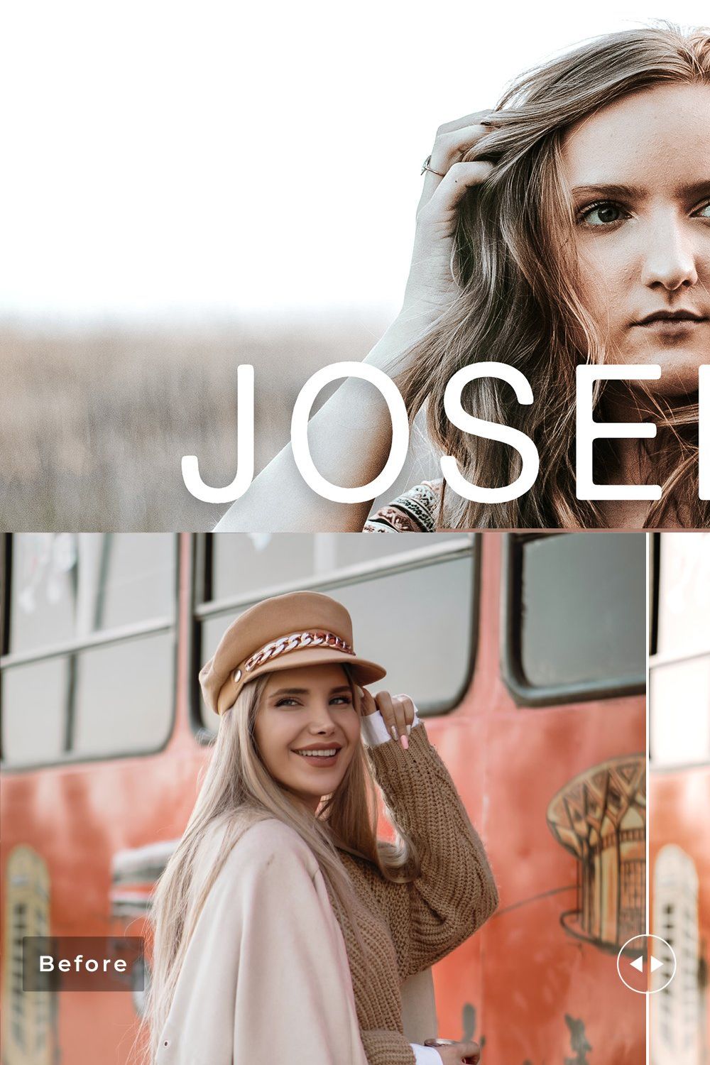 Josefina Pro Lightroom Presets pinterest preview image.