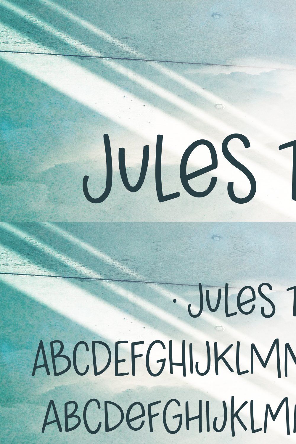 Jules Thicket, a wonky caps font pinterest preview image.