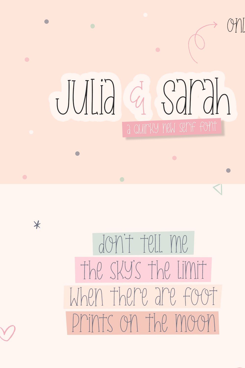 Julia & Sarah Font pinterest preview image.