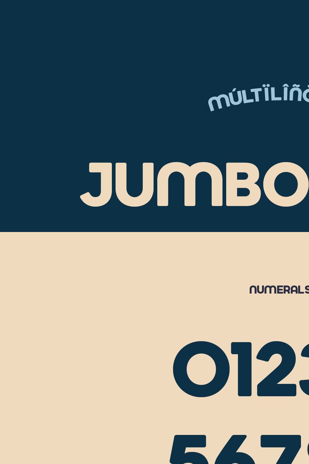 Jumbodron Multilingual Font pinterest preview image.