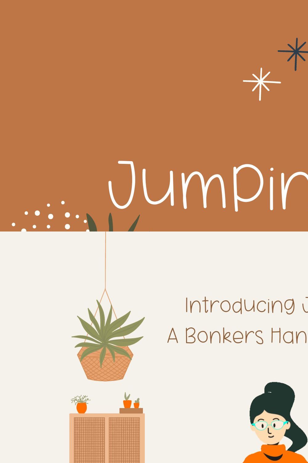 Jumping Kid Quirky Handwritten Font pinterest preview image.