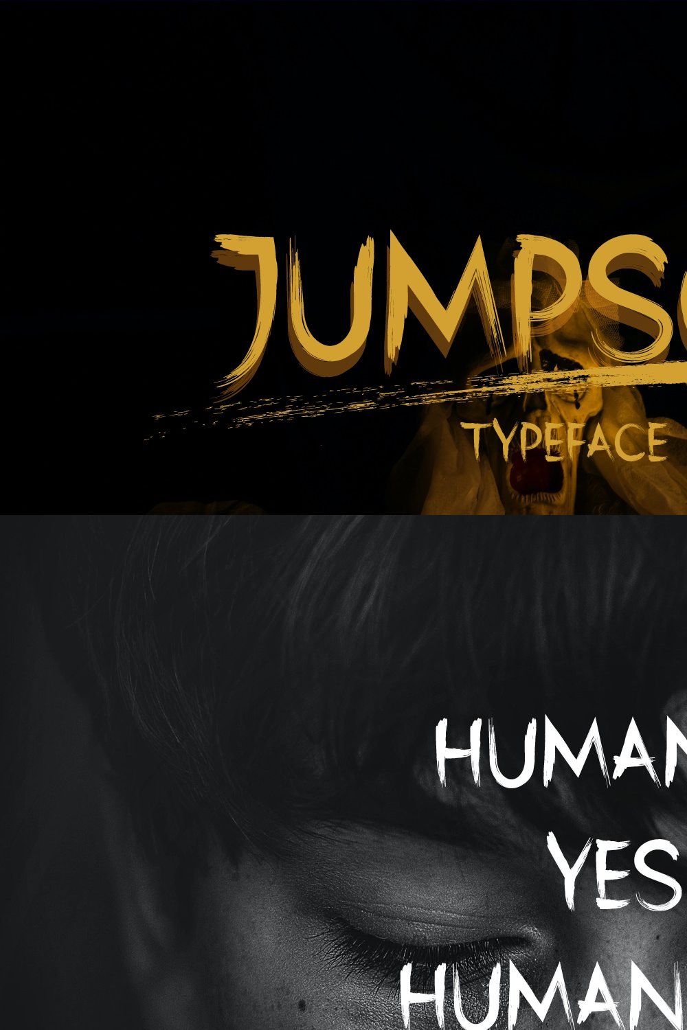 Jumpscare - Handbrush Font pinterest preview image.