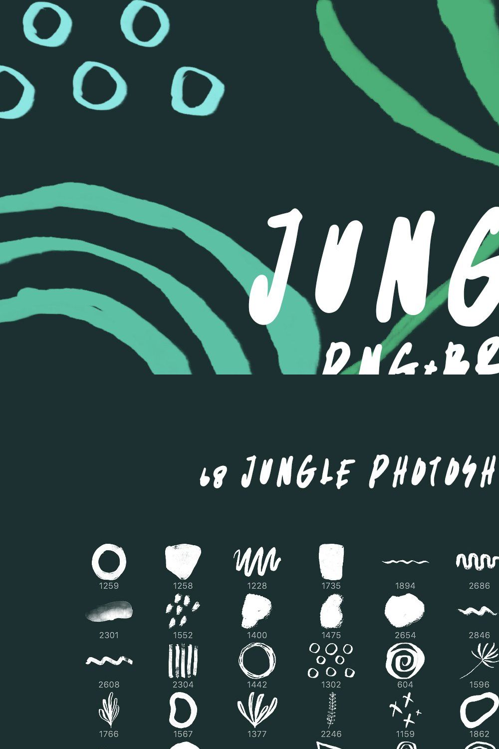 Jungle Element - Brush & PNG pinterest preview image.