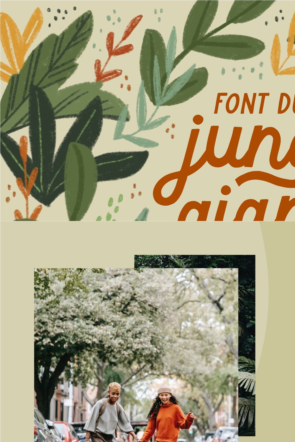 Jungle Giant Font Duo pinterest preview image.