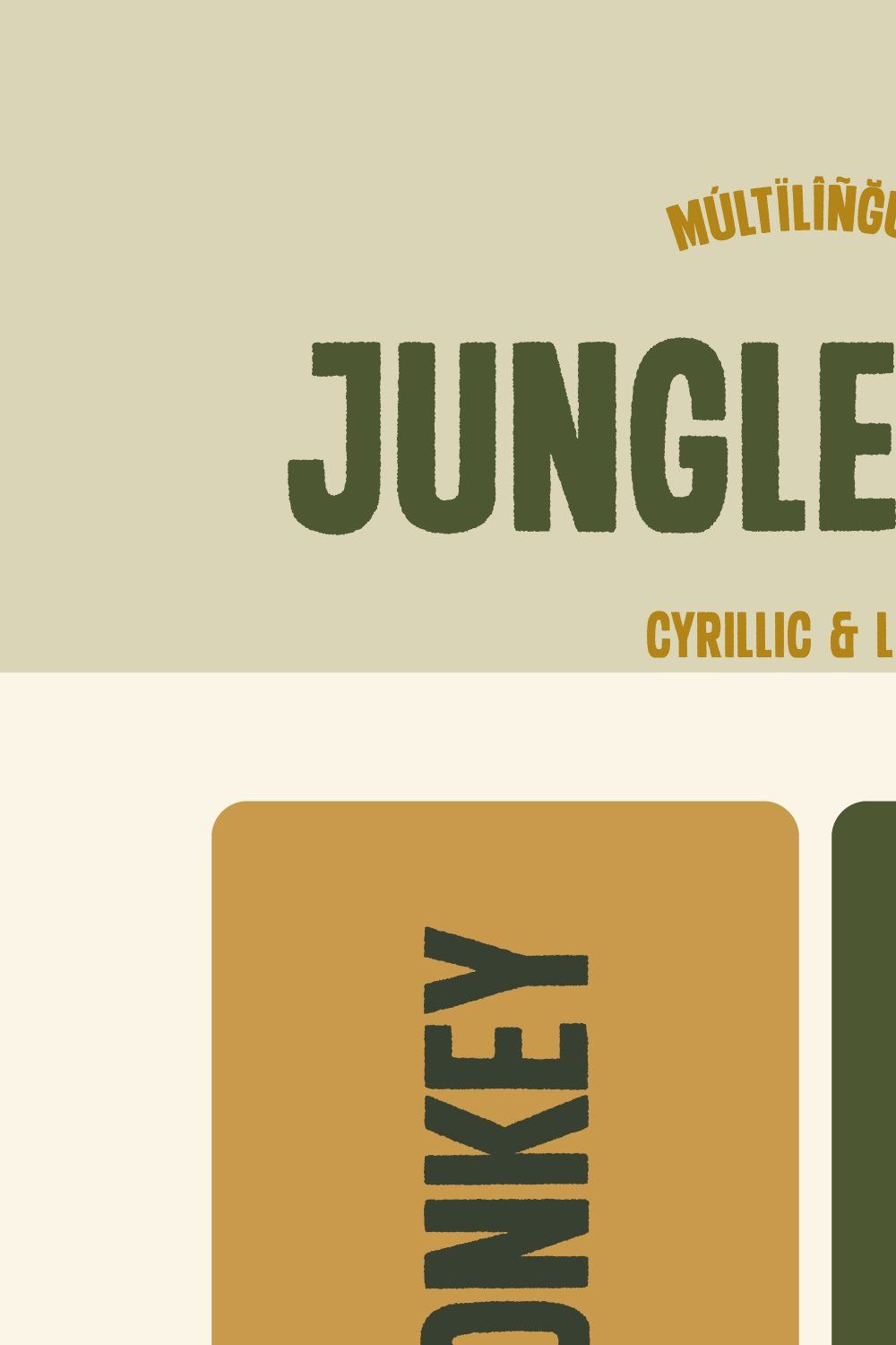 Junglekong - A Multilingual Fun Font pinterest preview image.