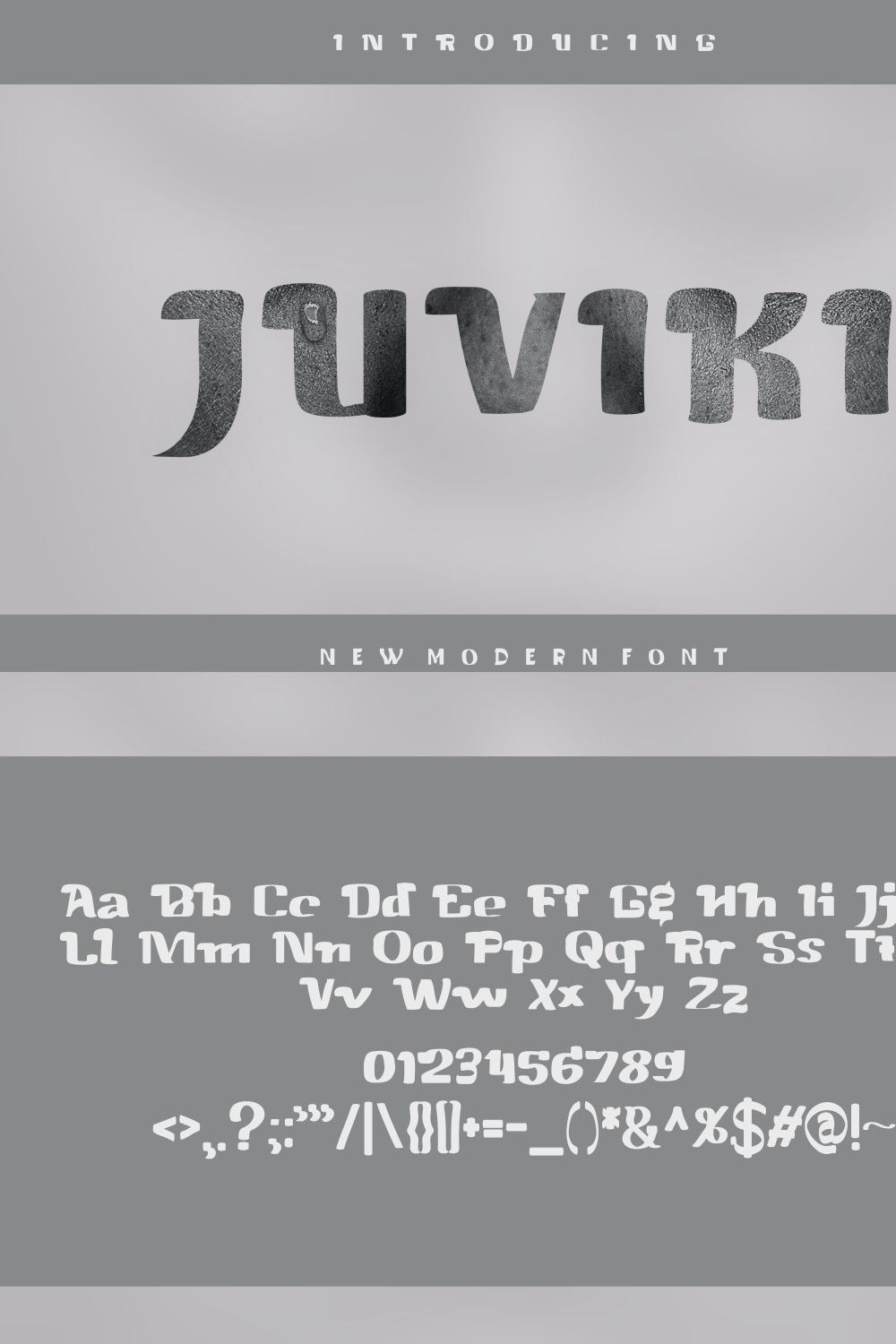 Juviki Font pinterest preview image.