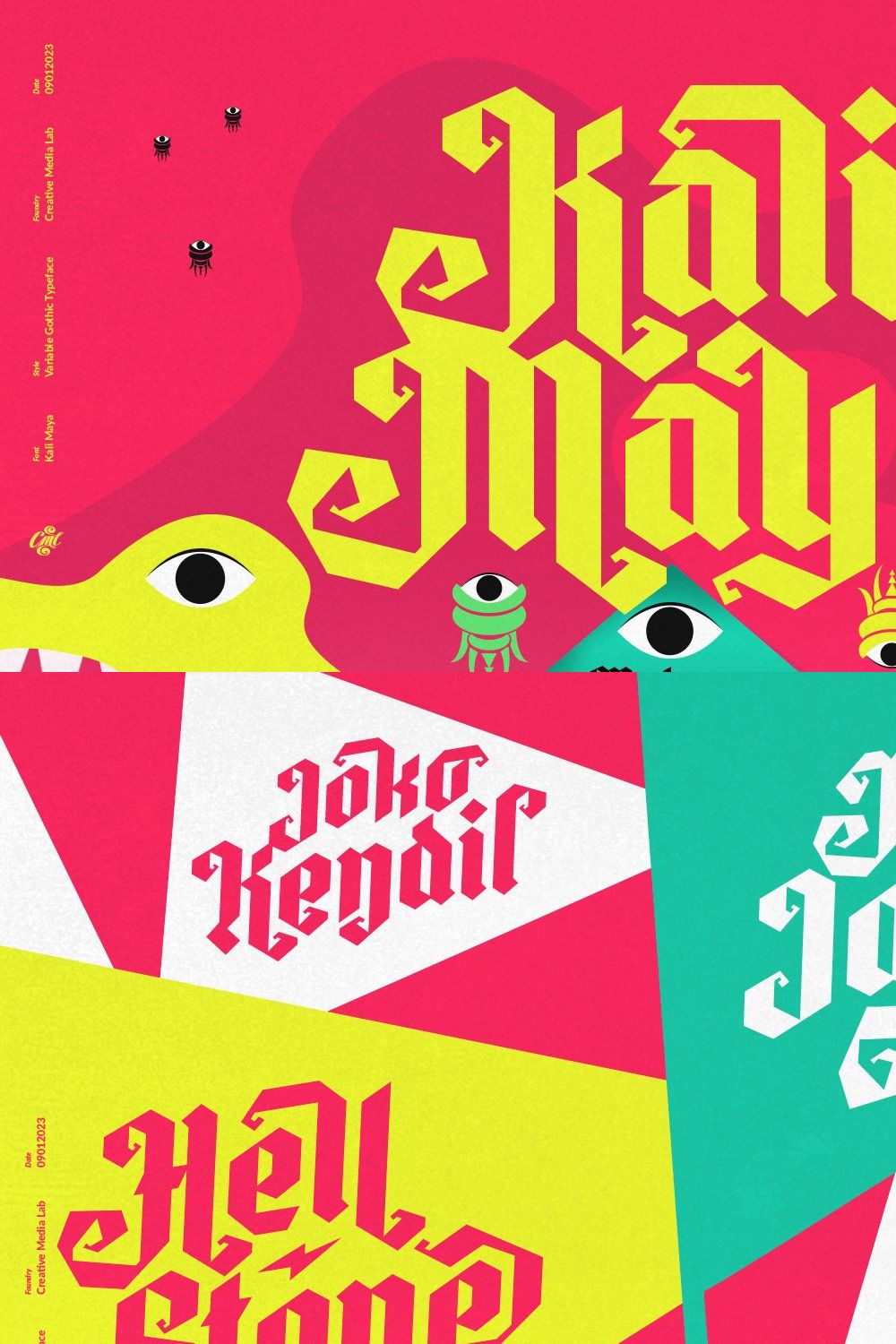 Kali Maya | Variable Gothic Typeface pinterest preview image.