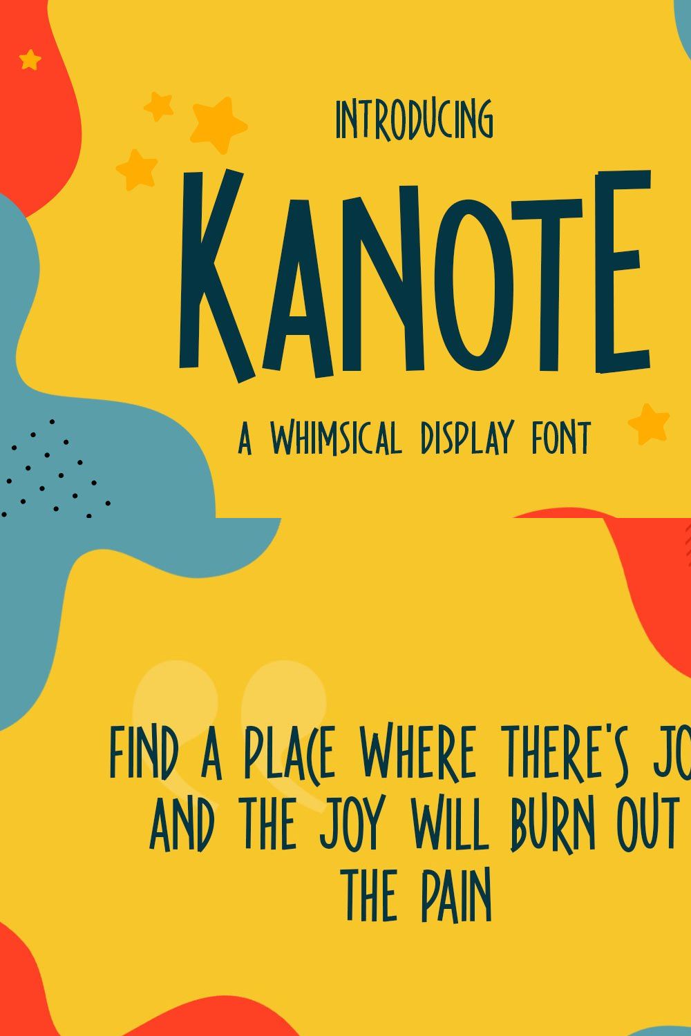 Kanote - Whimsical Display Font pinterest preview image.
